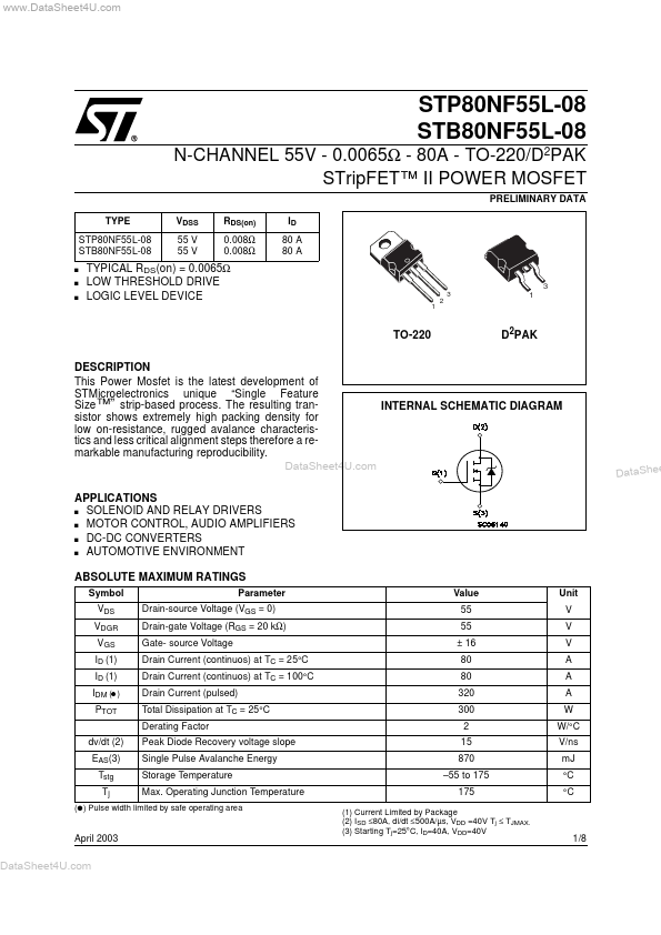 STB80NF55L-08