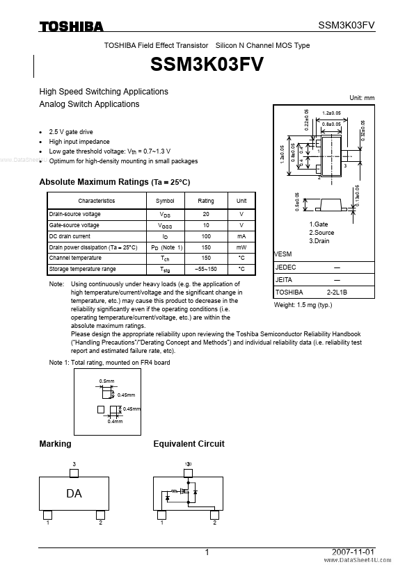 SSM3K03FV