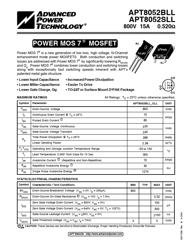 APT8052SLL