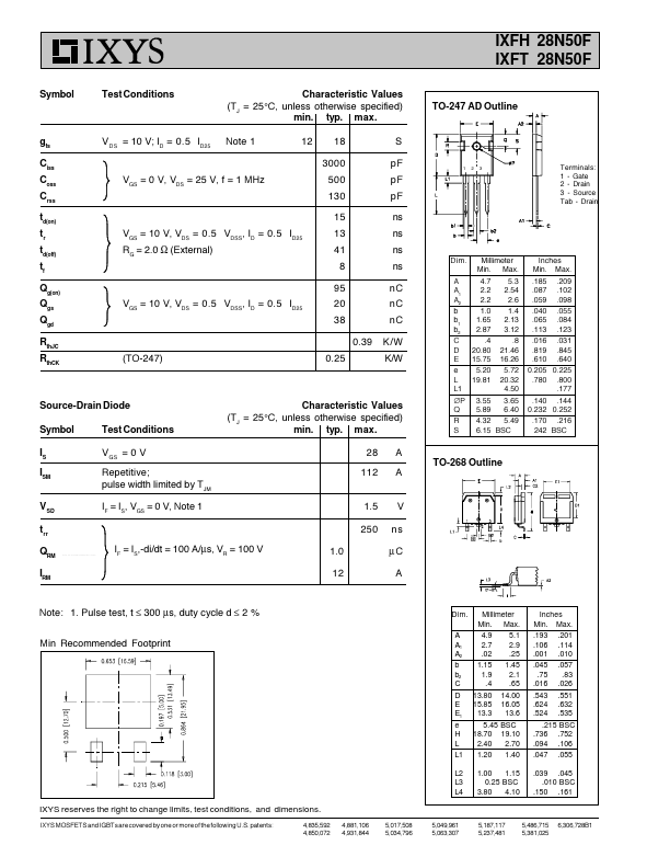 IXFT28N50F