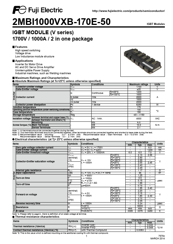 2MBI1000VXB-170E-50