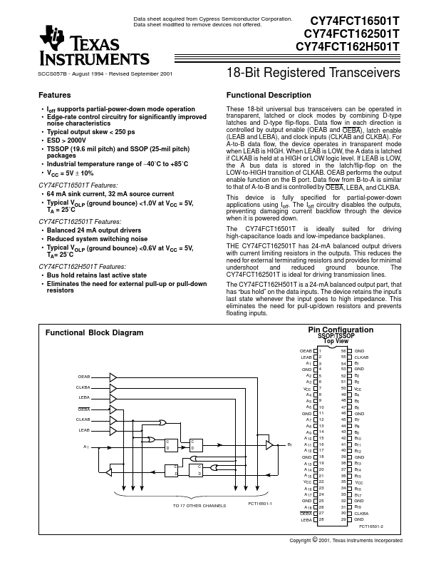 CY74FCT16501T