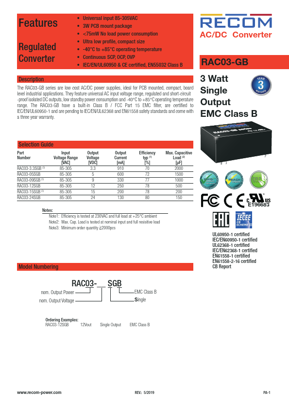 RAC03-09SGB