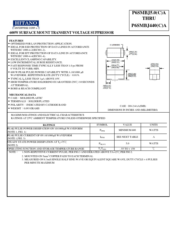 P6SMBJ10C