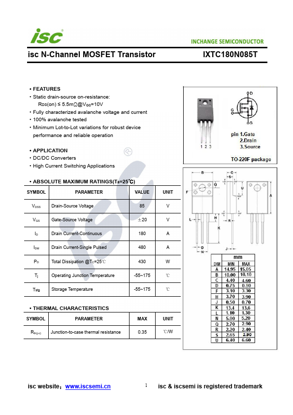 IXTC180N085T