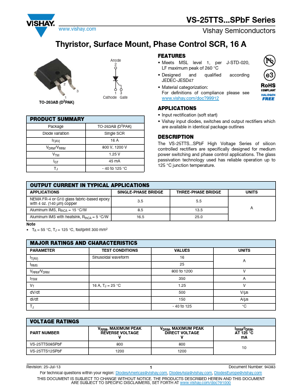 VS-25TTS08SPbF