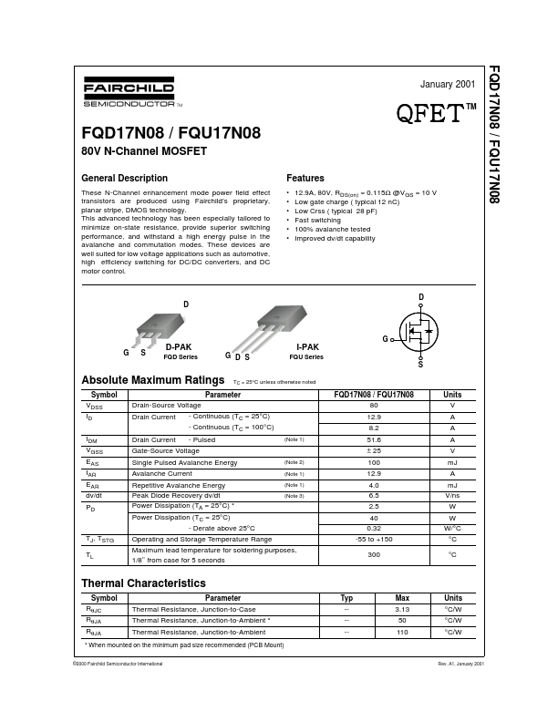 FQU17N08