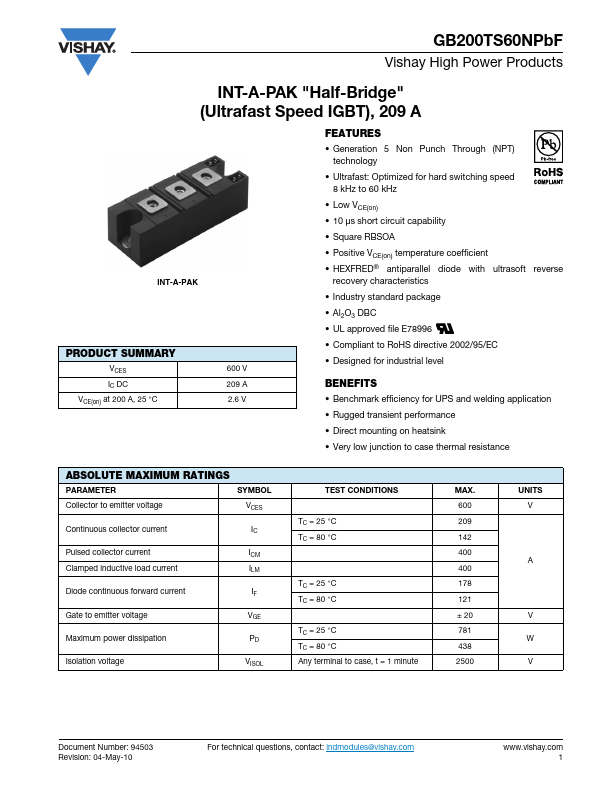 GB200TS60NPBF