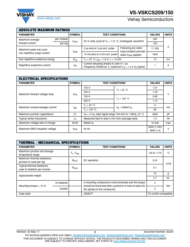 VS-VSKCS209-150