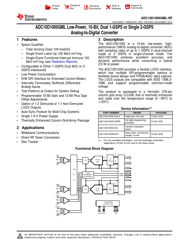 ADC10D1000QML-SP