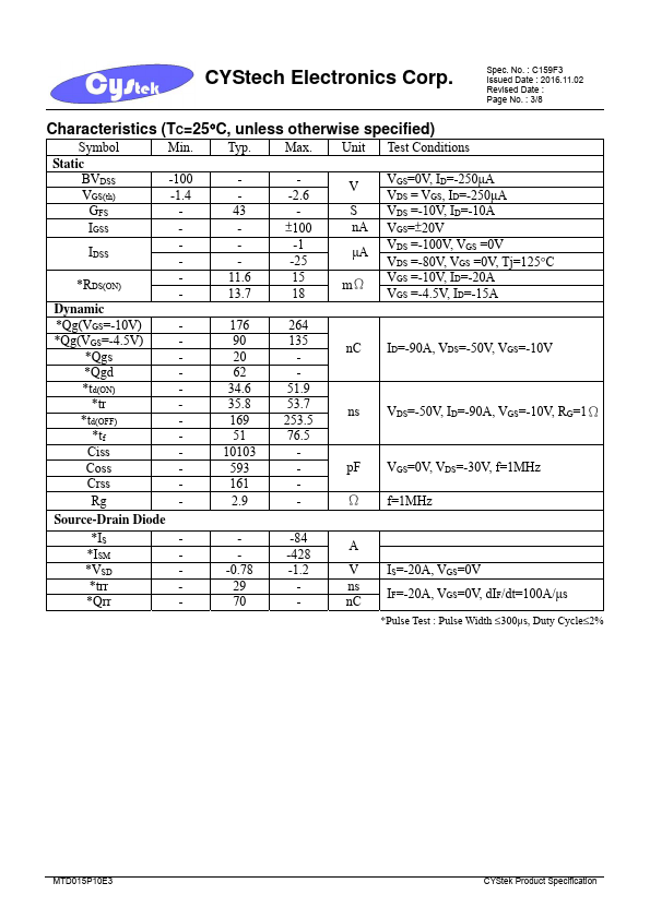 MTD015P10E3