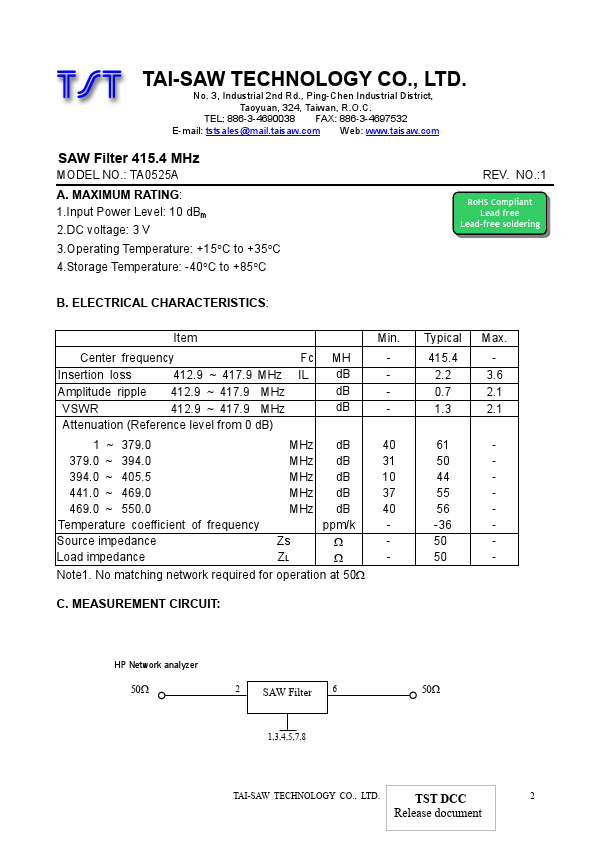 TA0525A