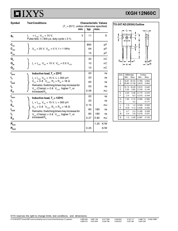 IXGH12N60C