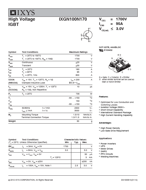 IXGN100N170