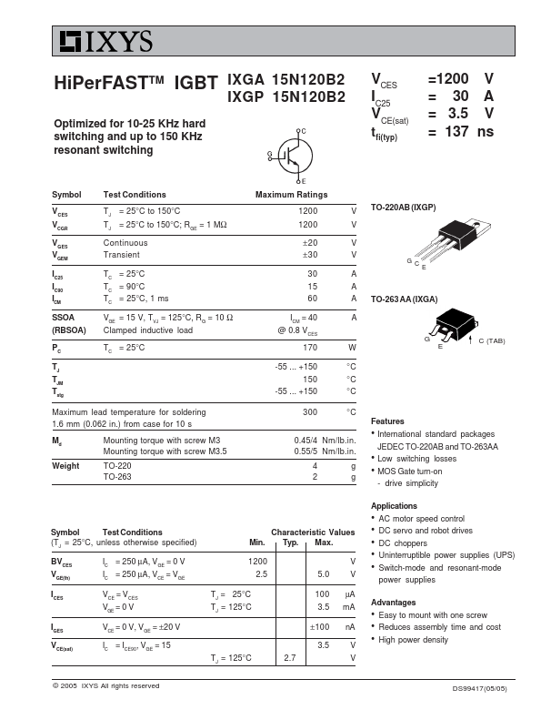 IXGP15N120B2