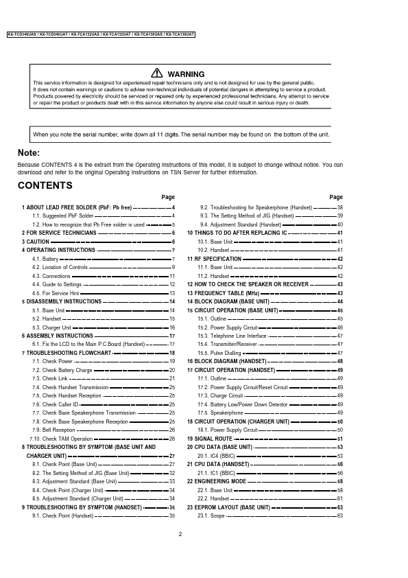 KX-TCA132UAS