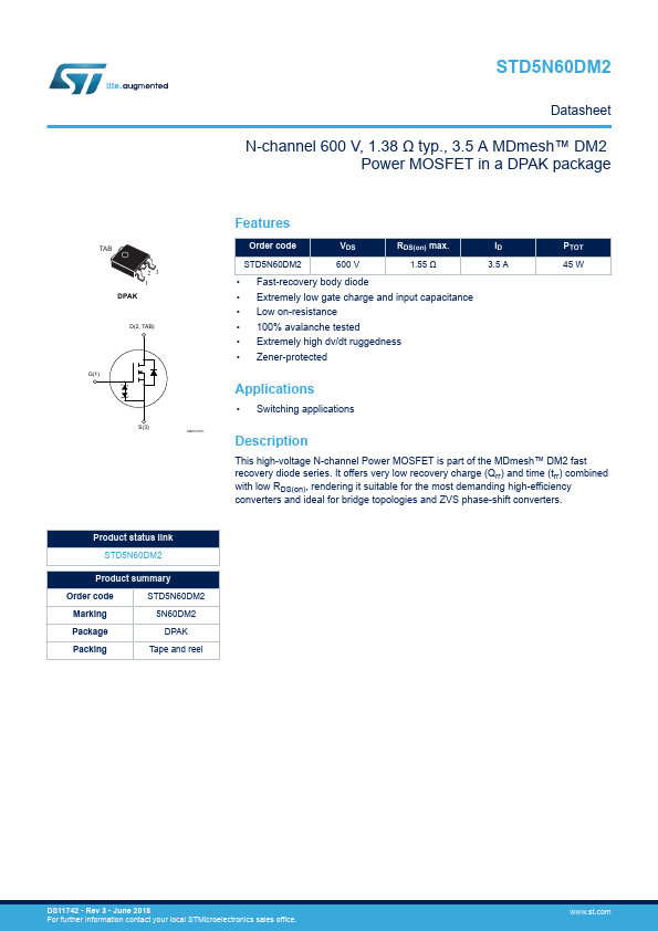 STD5N60DM2