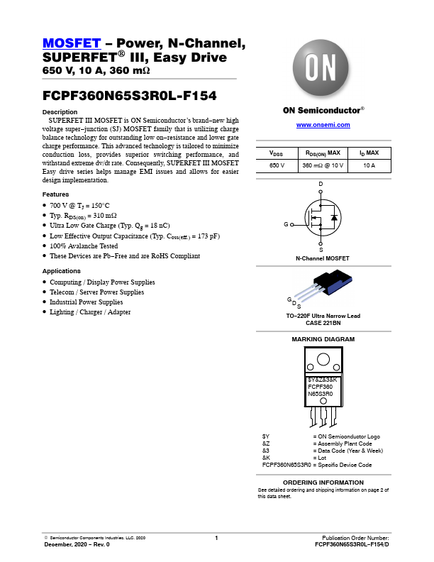 FCPF360N65S3R0