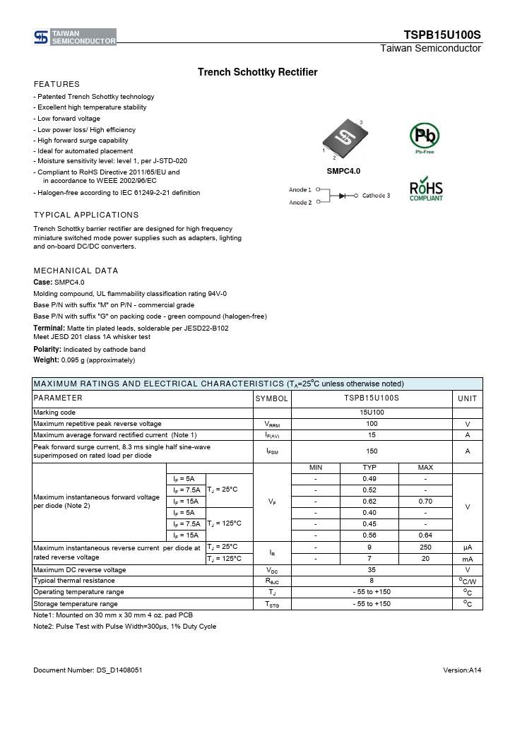 TSPB15U100S