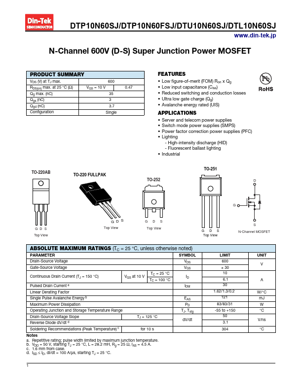 DTP10N60SJ