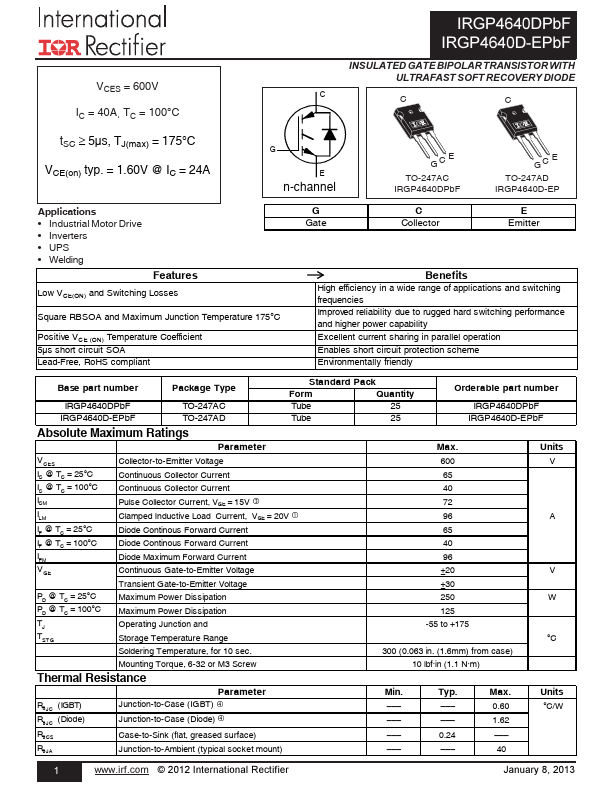 IRGP4640D-EPbF