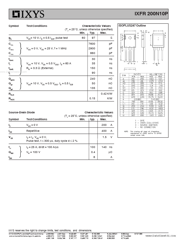 IXFR200N10P