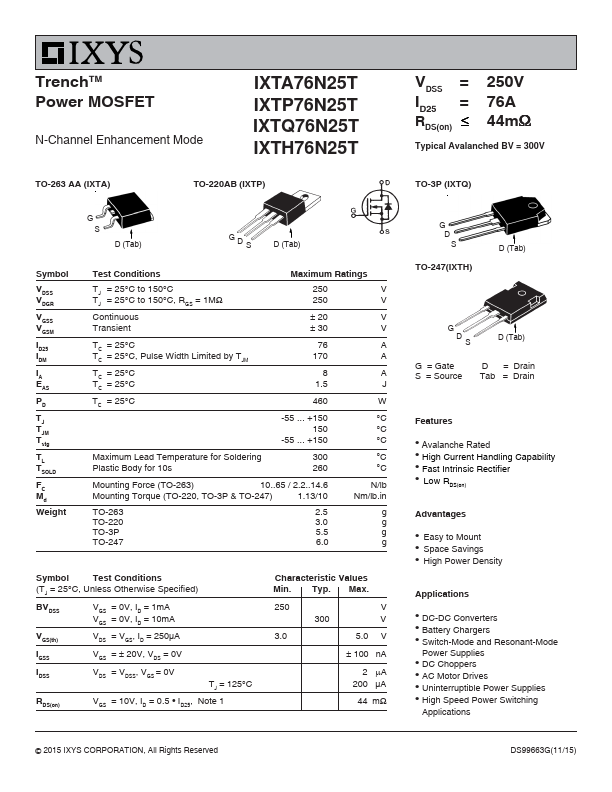 IXTP76N25T