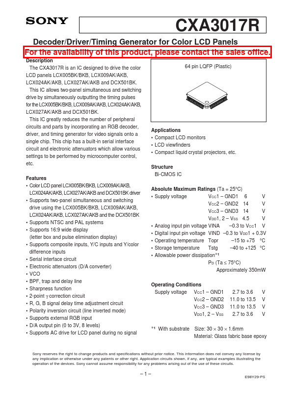 CXA3017R