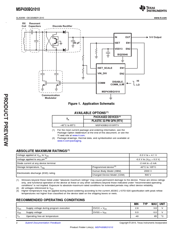 MSP430BQ1010