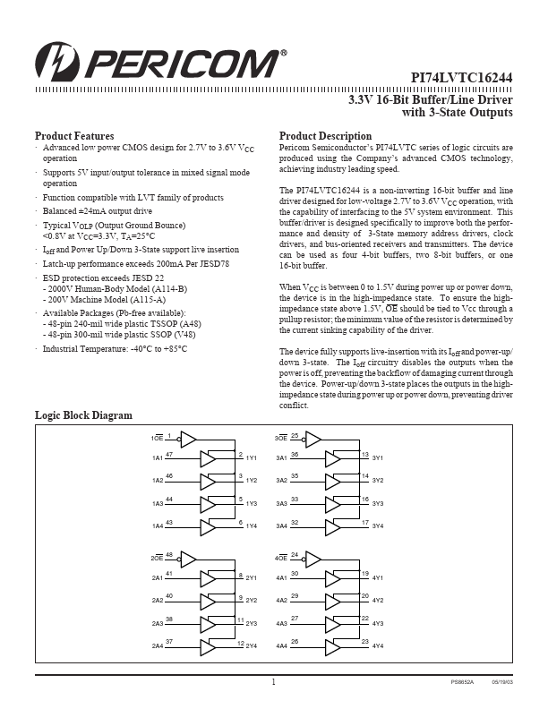 PI74LVTC16244E