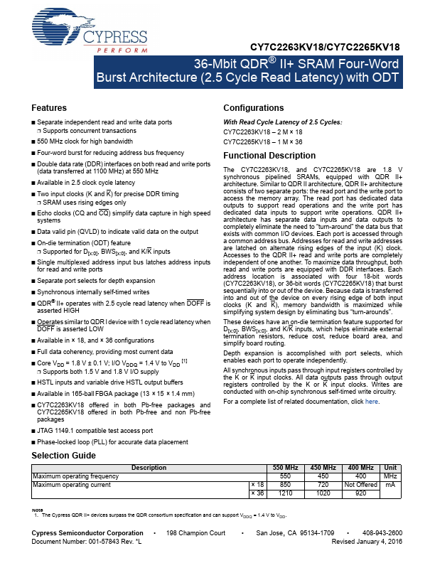 CY7C2263KV18