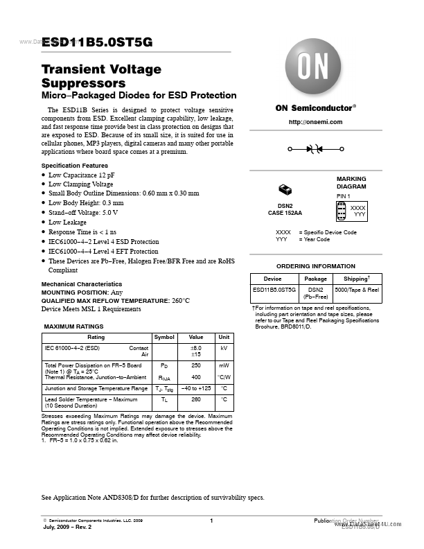 ESD11B5.0ST5G