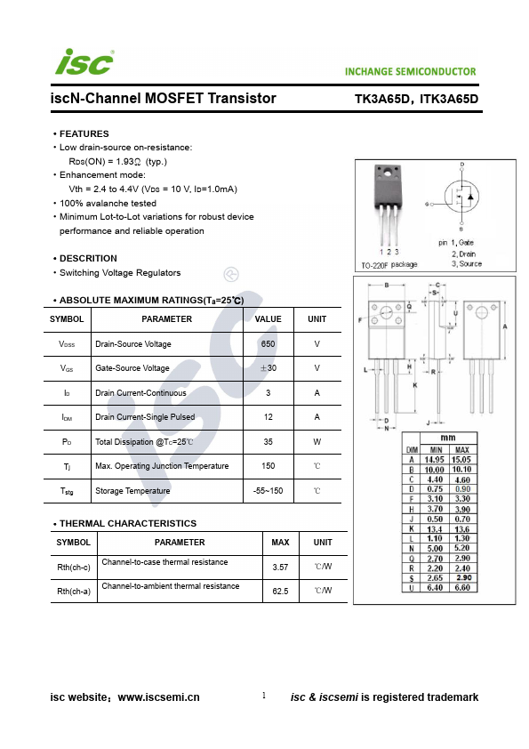 TK3A65D