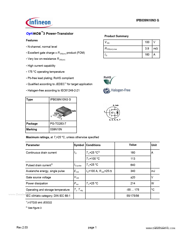 IPB039N10N3