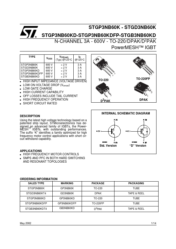 STGD3NB60K