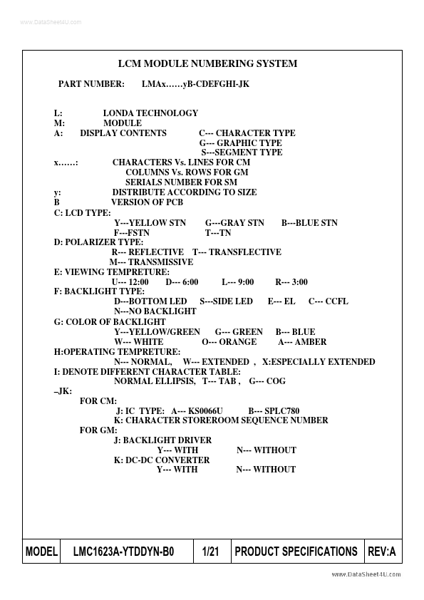 LMC1623A-YTDDYN-B0