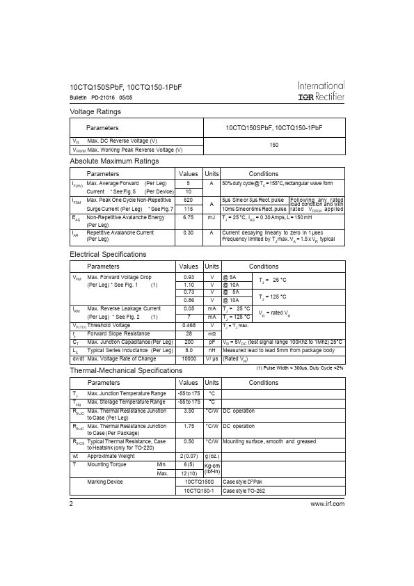 10CTQ150-1PbF