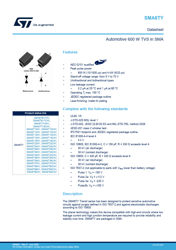 SMA6T82AY