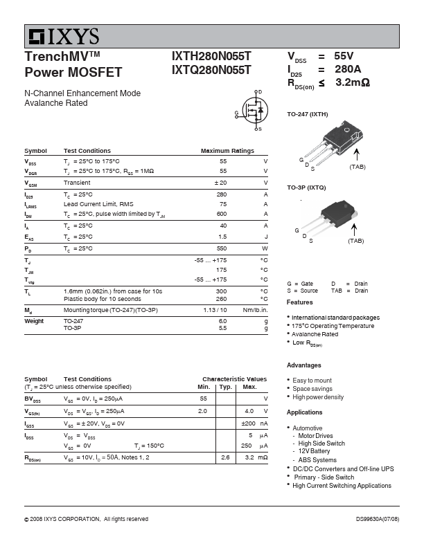 IXTH280N055T