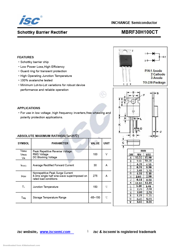 MBRF30H100CT