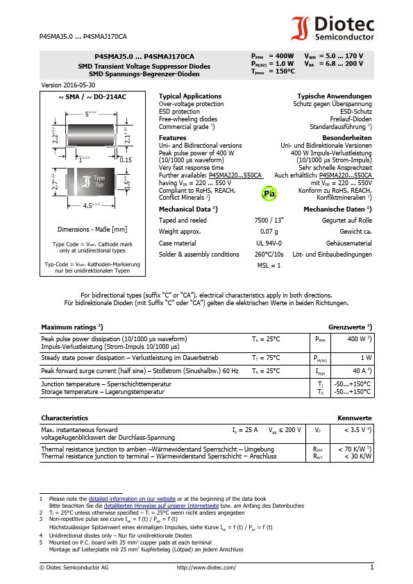 P4SMAJ16A