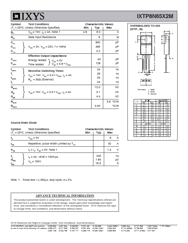 IXTP8N65X2M
