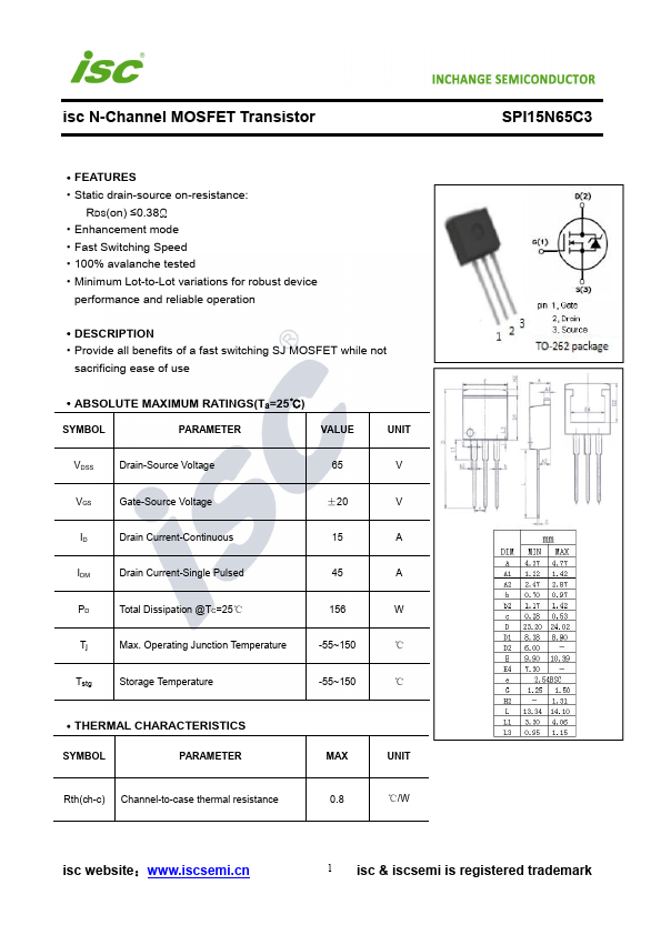 SPI15N65C3