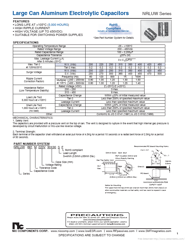 NRLUW471M350V25X50SF