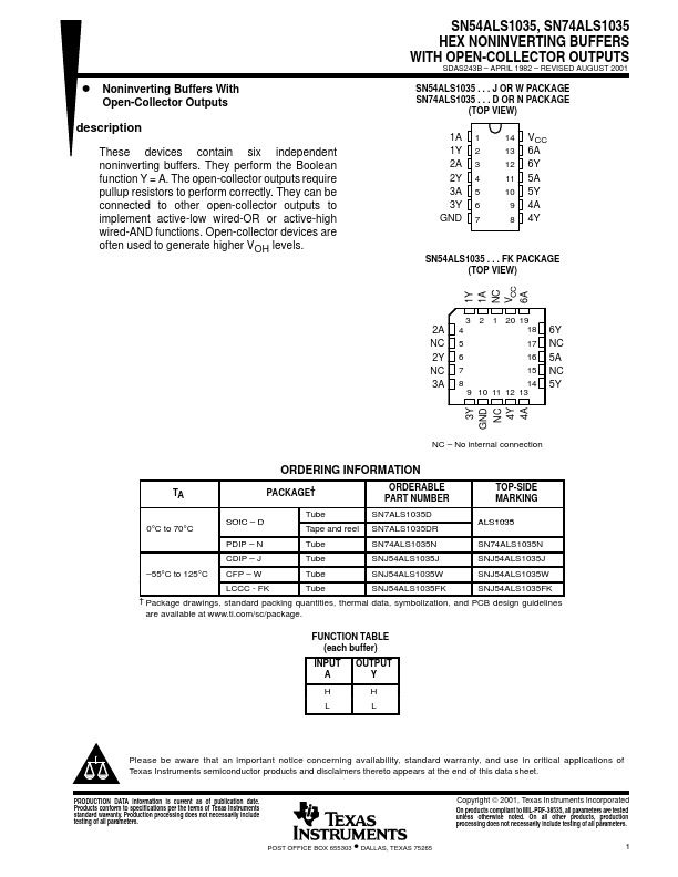 SN74ALS1035N