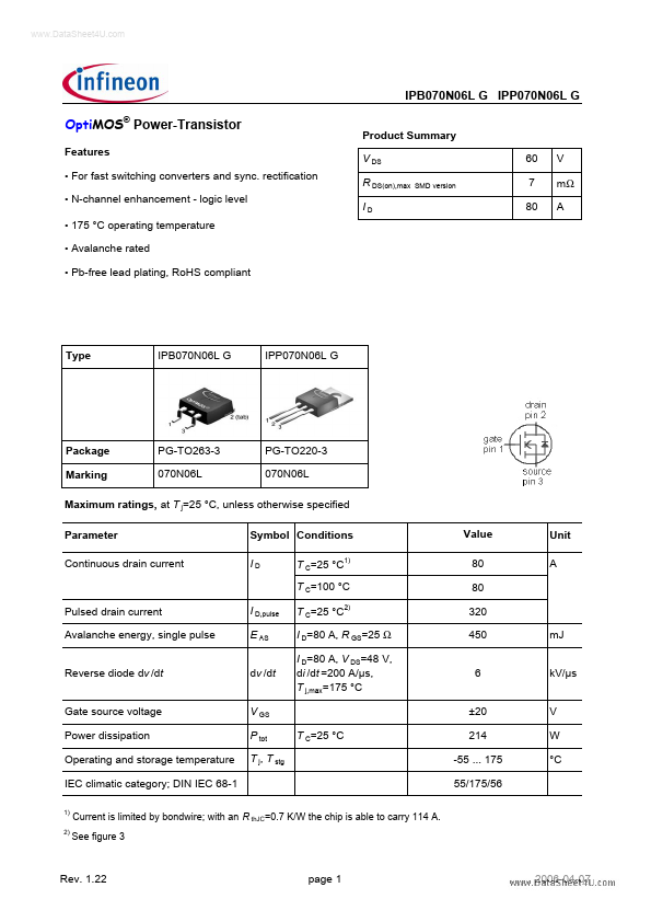 IPB070N06LG