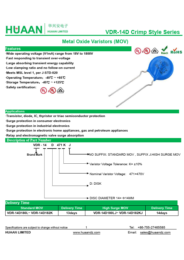 VDR-14D820K