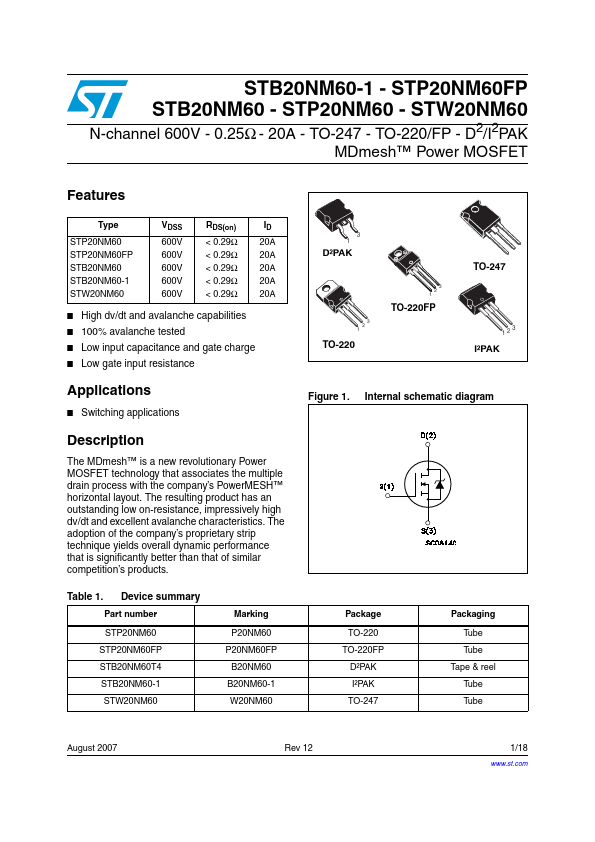 STW20NM60