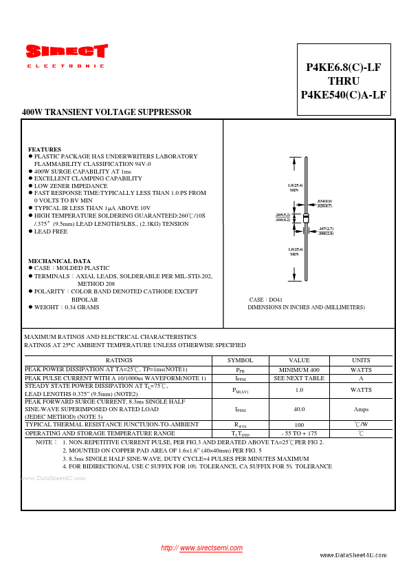 P4KE10CA-LF