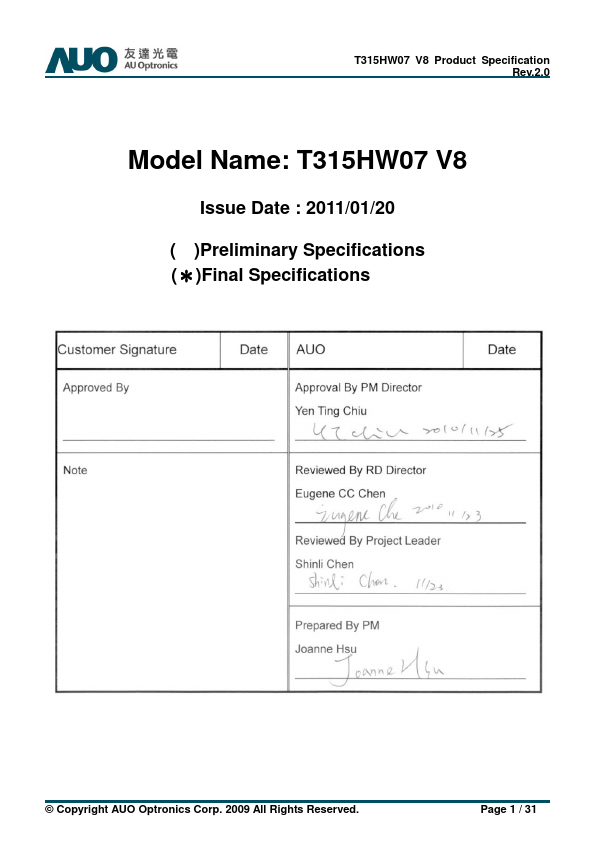 T315HW07-V8